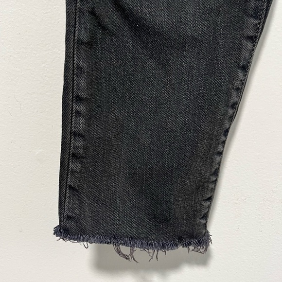 Levi’s Wedgie Fit Skinny Jeans Raw Hem Black Wash Size 24 - Picture 3 of 15